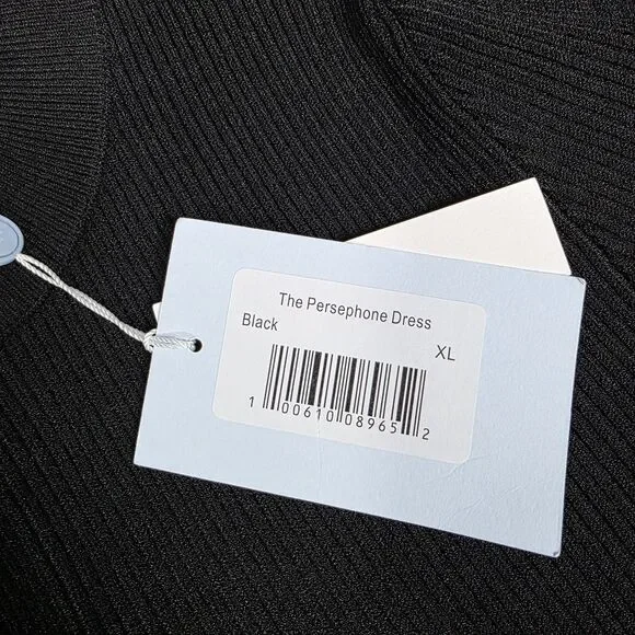 Hill House The Persephone Black Ribbed Sweater Knit Midi Dress Size XL New - Picture 7 of 9